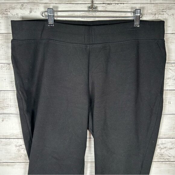 Chico’s Ponte Black Stirrup Rayon Nylon Spandex Legging Pant XL Petite 3 - Picture 3 of 7